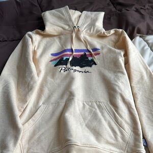 Patagonia Tan Hoodie with Graphic Design